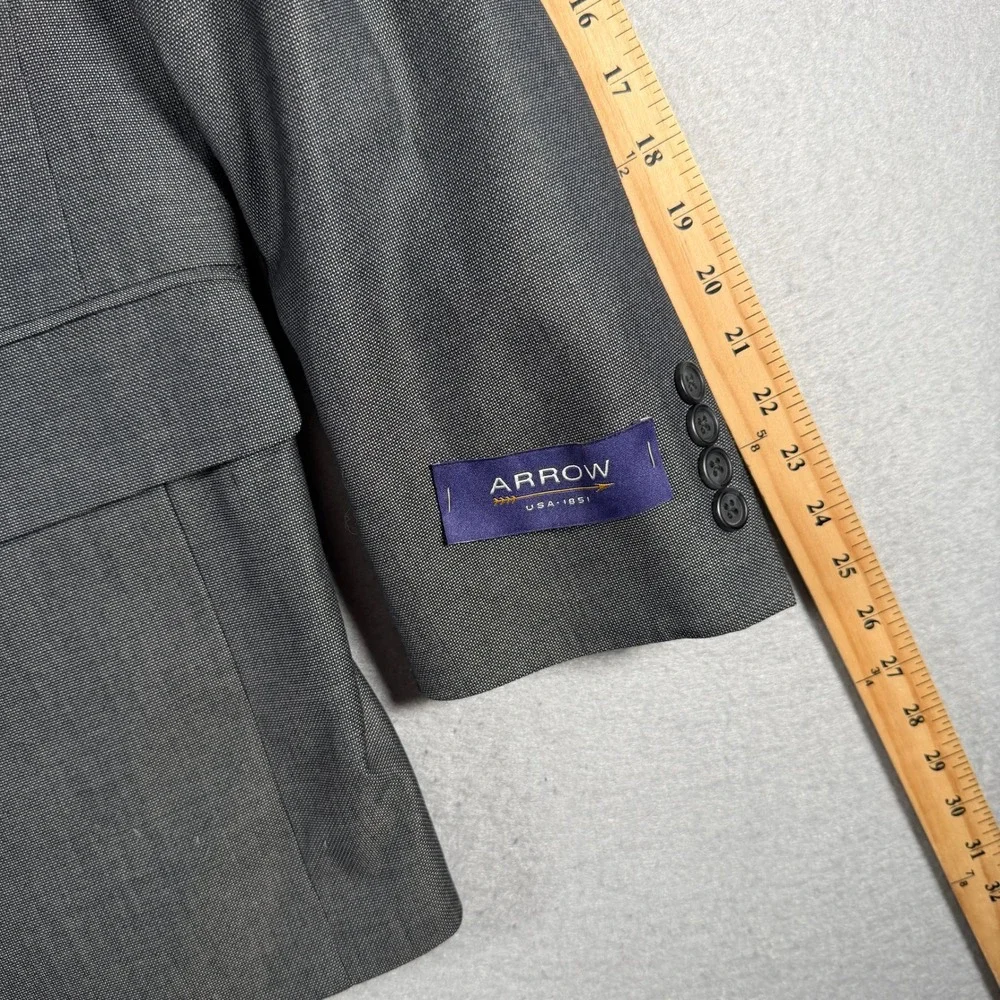 Arrow USA 1851 Mens 40 Short Charcoal Grey 3 Button Suit Separate Blazer A922023